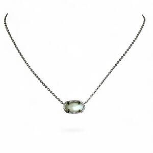 Kendra Scott Elisa Pendant Necklace White Pendant Silver Tone Chain